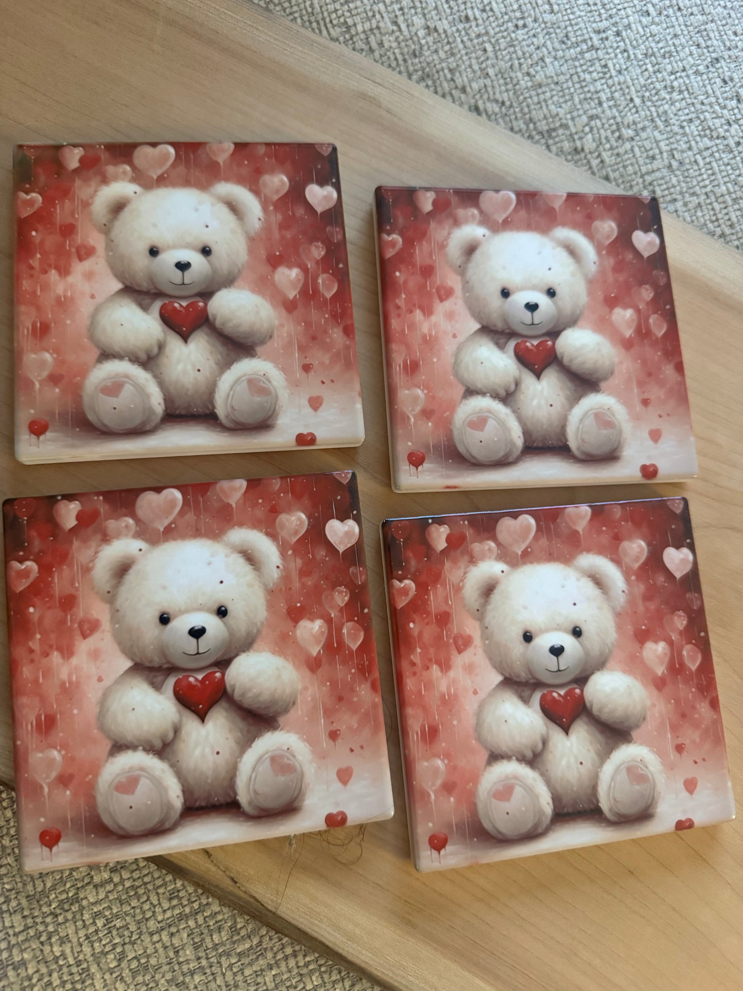 Ensemble de 4 sous-verres ourson