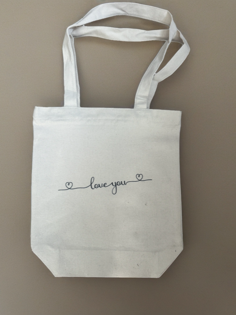 Grand sac réutilisable avec fermeture éclair |Love You