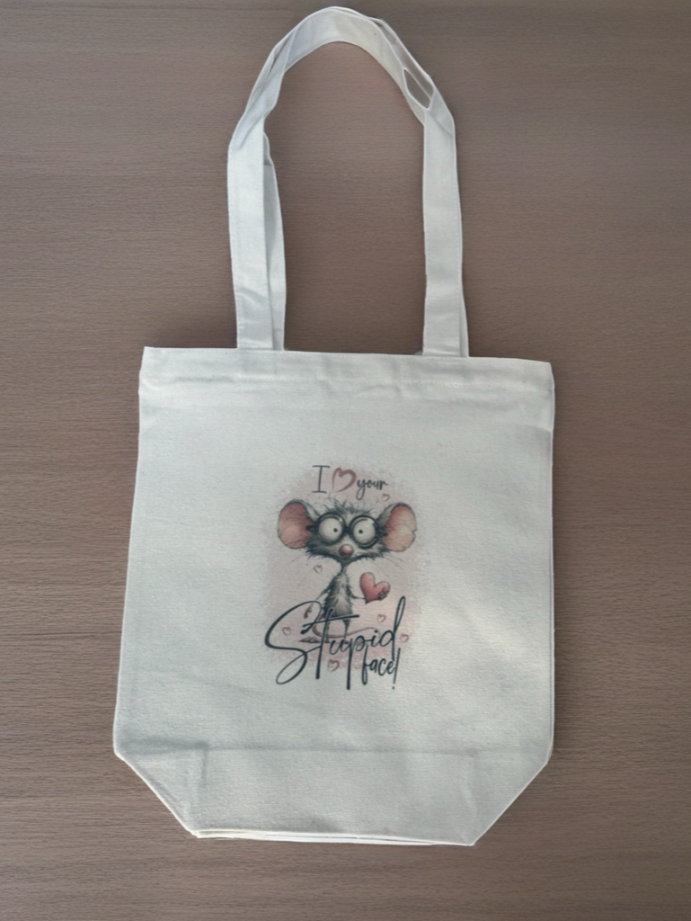 Grand sac réutilisable avec fermeture éclair |I Love your stupid face!