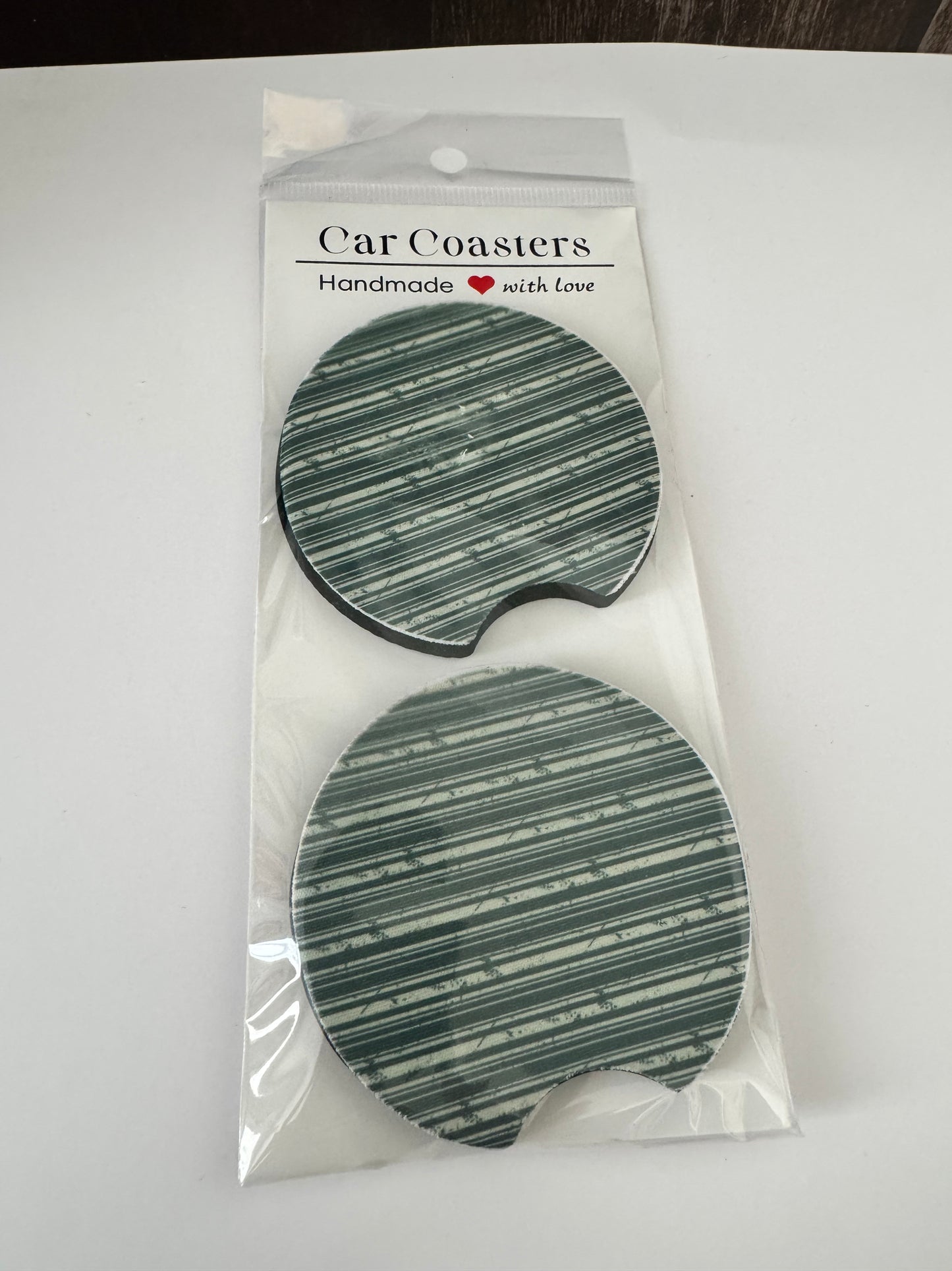 Sous-verres d’auto | Vert à rayures