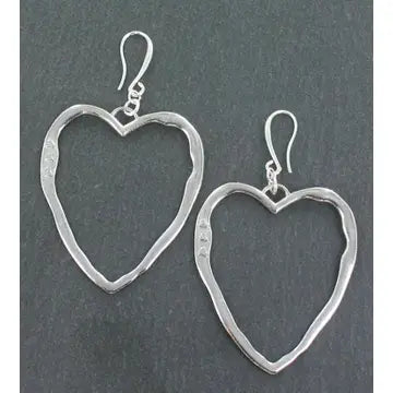 Boucles d'oreilles cœur ouvert en plaqué argent