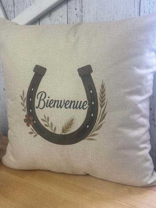 Coussin avec housse | Bienvenue