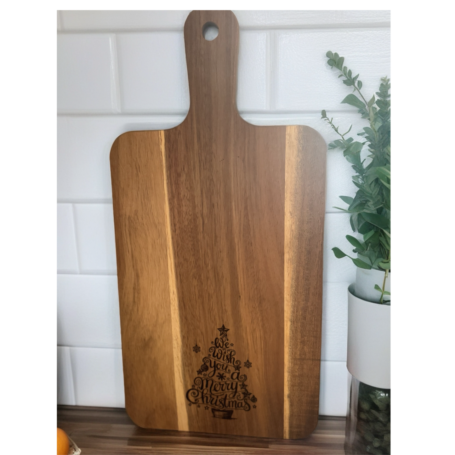 Planche en bois d’acacia | We wish you a Merry Christmas