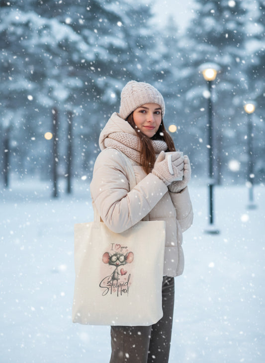 Grand sac réutilisable avec fermeture éclair |I Love your stupid face!