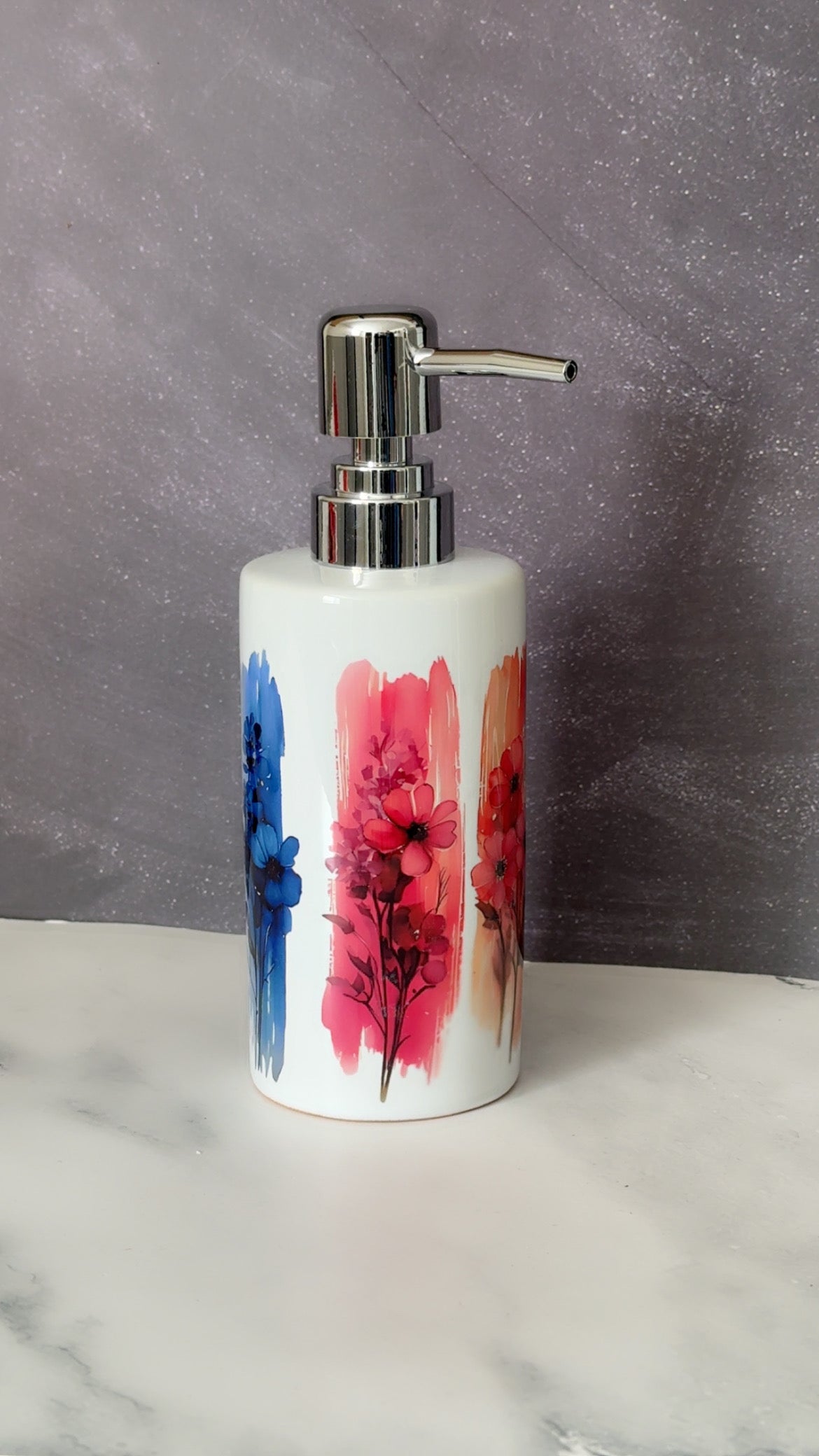 Distributeur de savon 300 ml – Design floral élégant