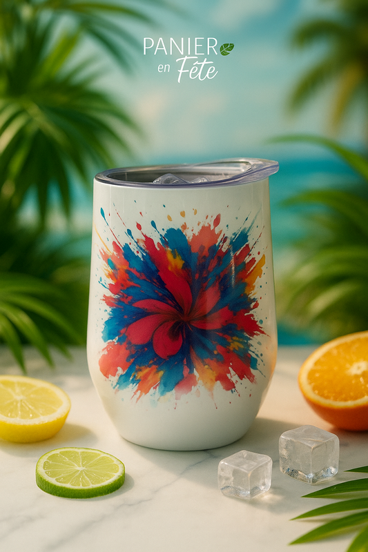 Verre à vin en acier inoxydable|explosion de couleurs