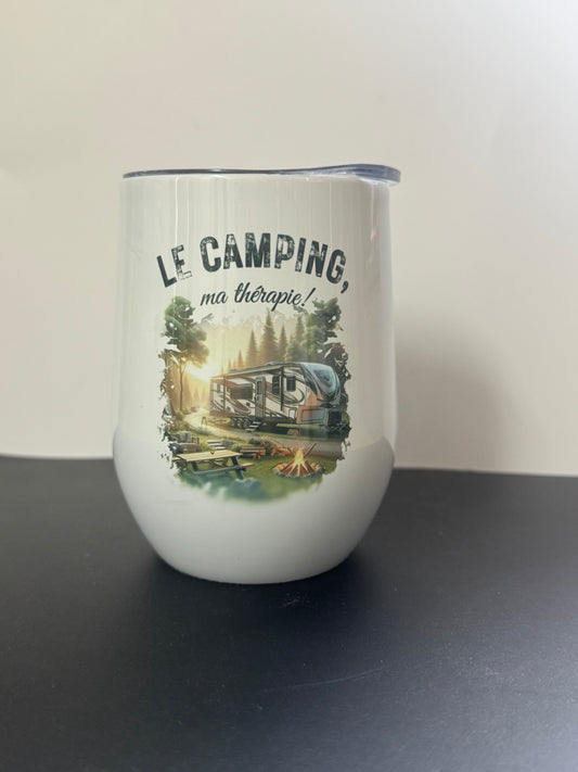 Verre à vin en acier inoxydable| Le camping ma thérapie