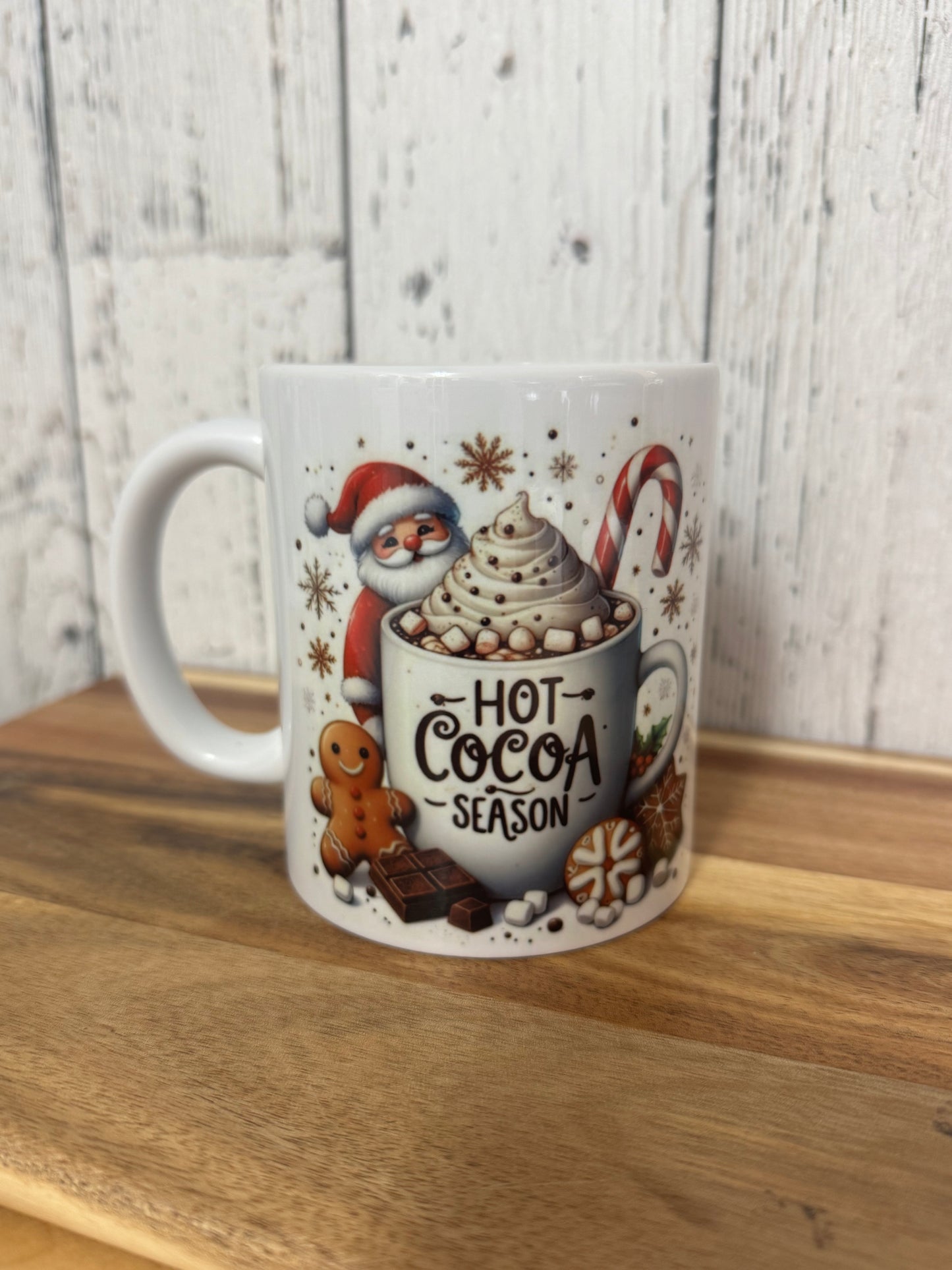 Tasse en céramique 12 oz.| Père Noël & chocolat chaud – Hot Cocoa Season