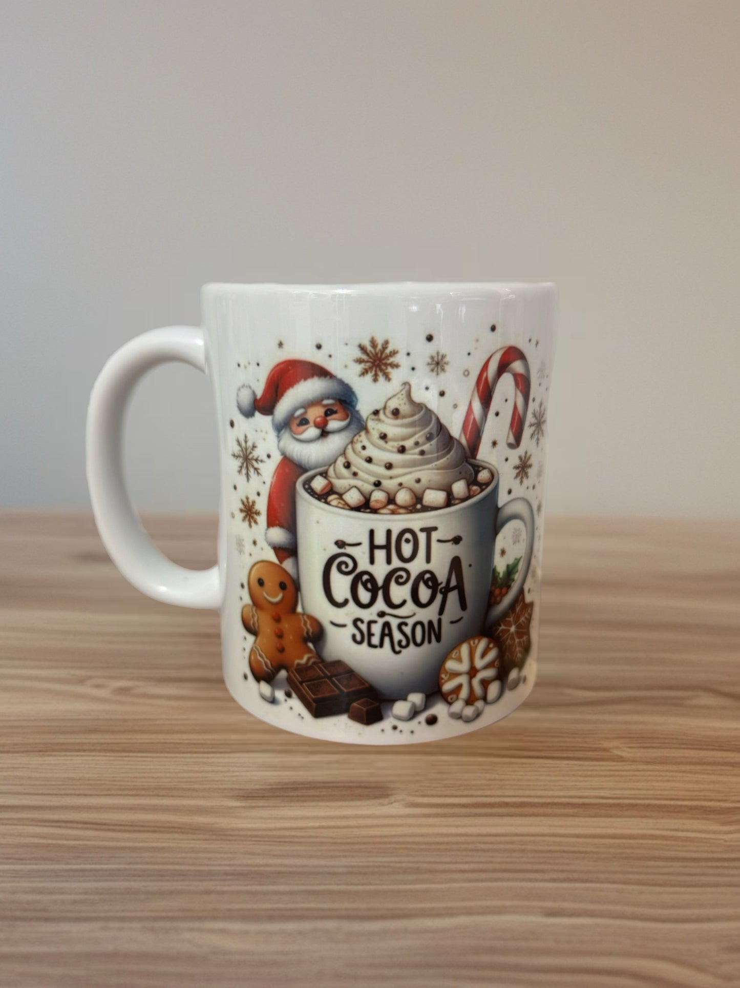 Tasse en céramique 12 oz.| Père Noël & chocolat chaud – Hot Cocoa Season