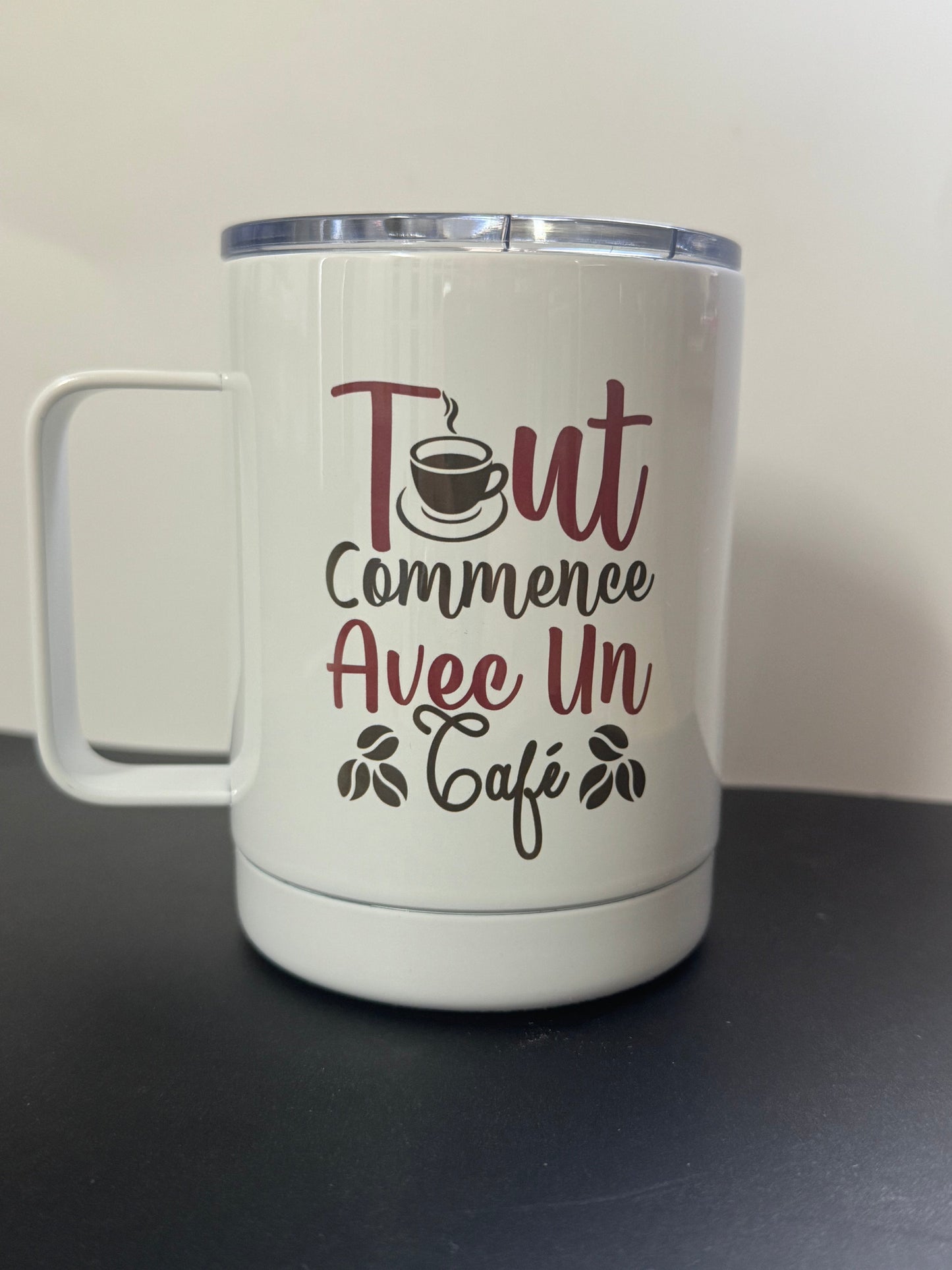 Tasse en acier inoxydable | Tout commence avec un café